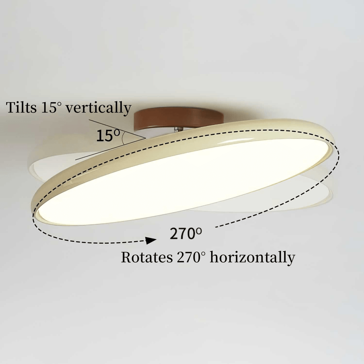 Ceiling Light LED Round Cream Disc Terracotta | Modern