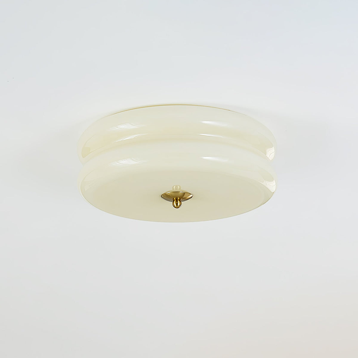 Flush Mount Ceiling Light Cream Glass Tiered | Retro