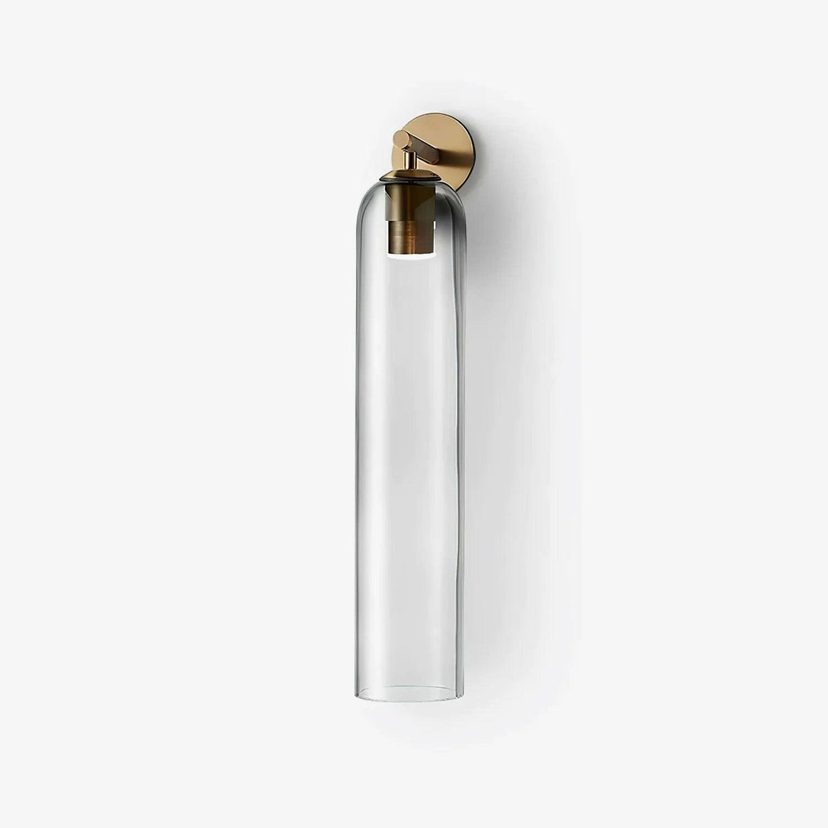 Wall Sconce Clear Glass Brass Cylinder | Modern