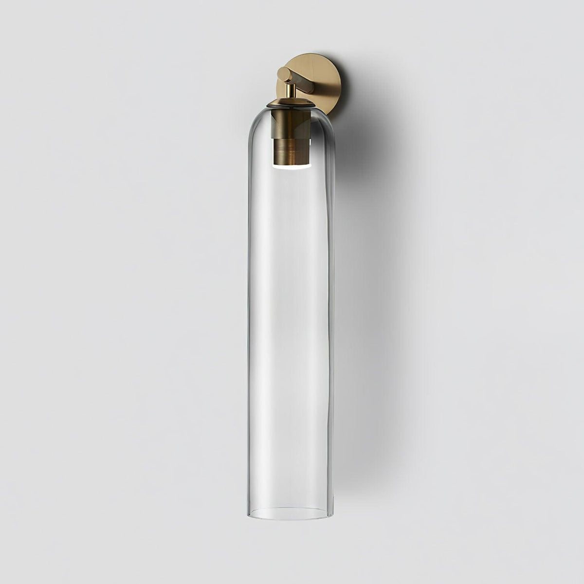 Wall Sconce Clear Glass Brass Cylinder | Modern
