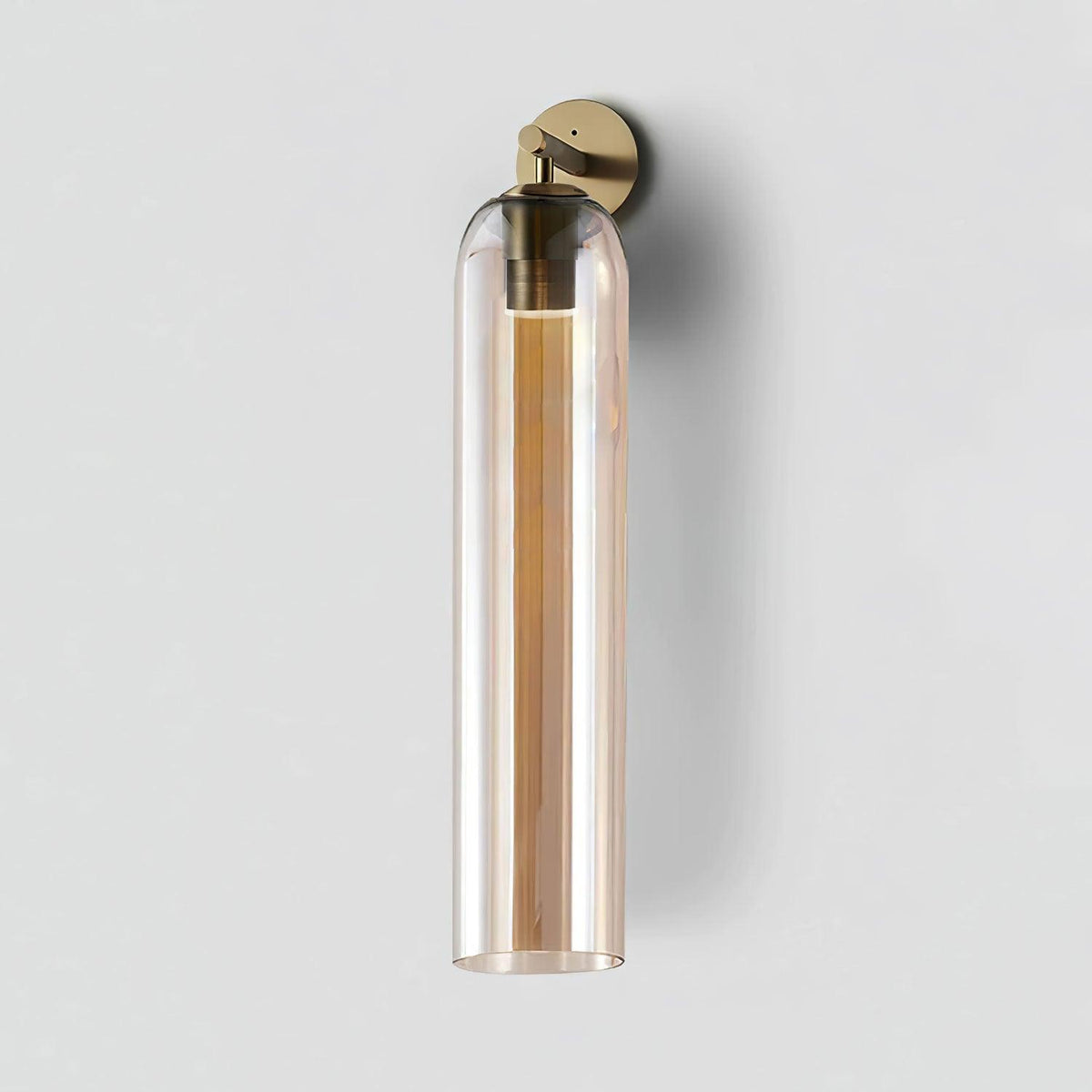 Wall Sconce Clear Glass Brass Cylinder | Modern