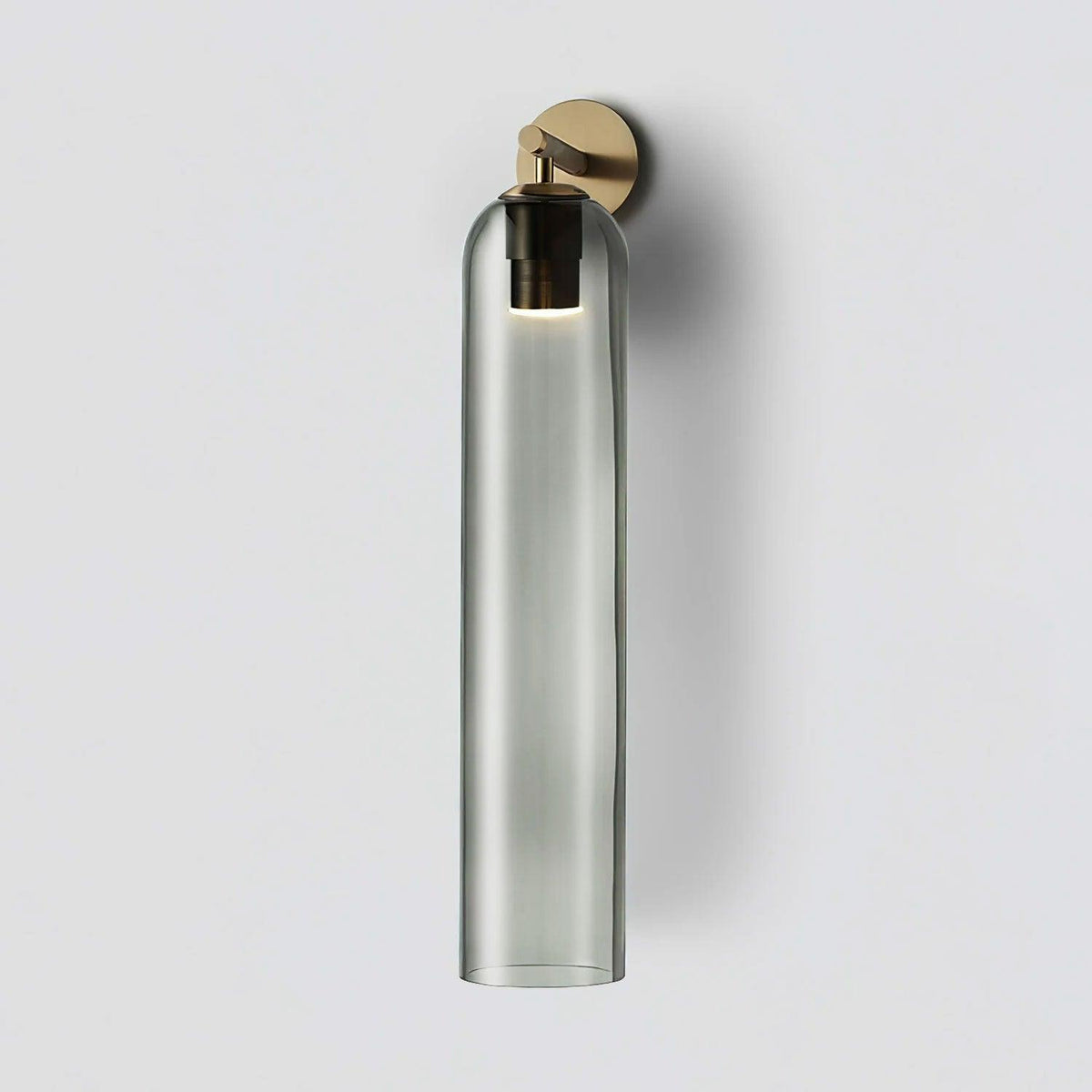 Wall Sconce Clear Glass Brass Cylinder | Modern
