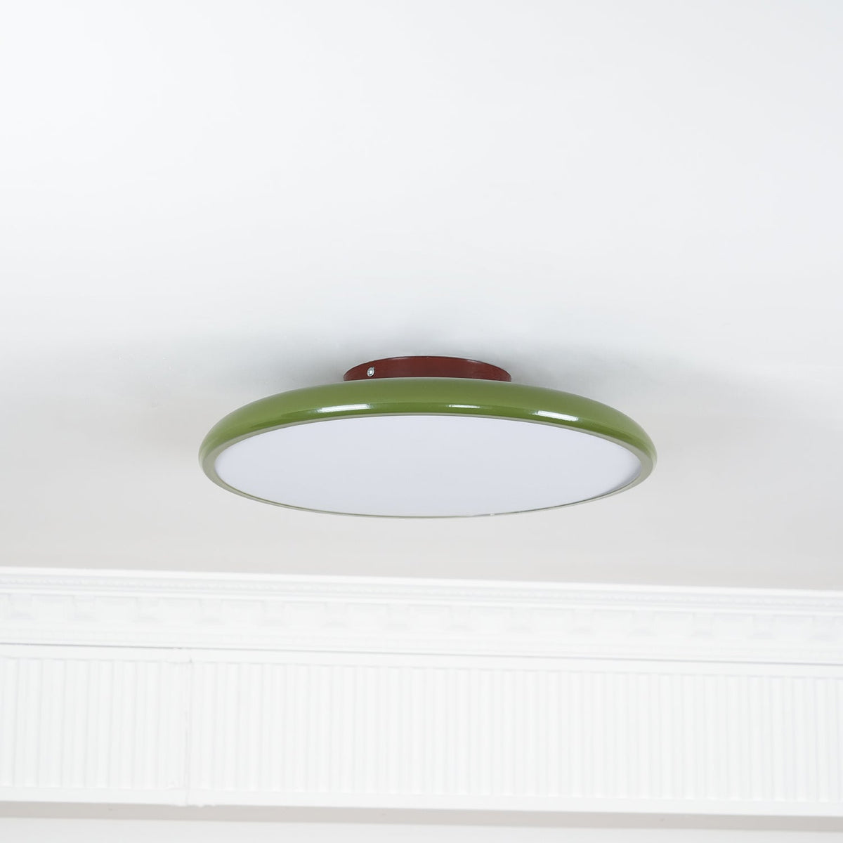 Ceiling Light LED Round Cream Disc Terracotta | Modern