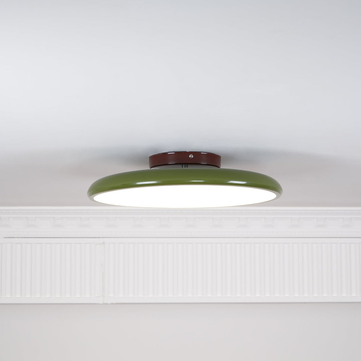 Ceiling Light LED Round Cream Disc Terracotta | Modern