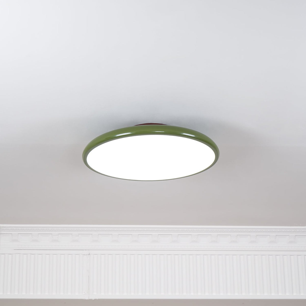 Ceiling Light LED Round Cream Disc Terracotta | Modern