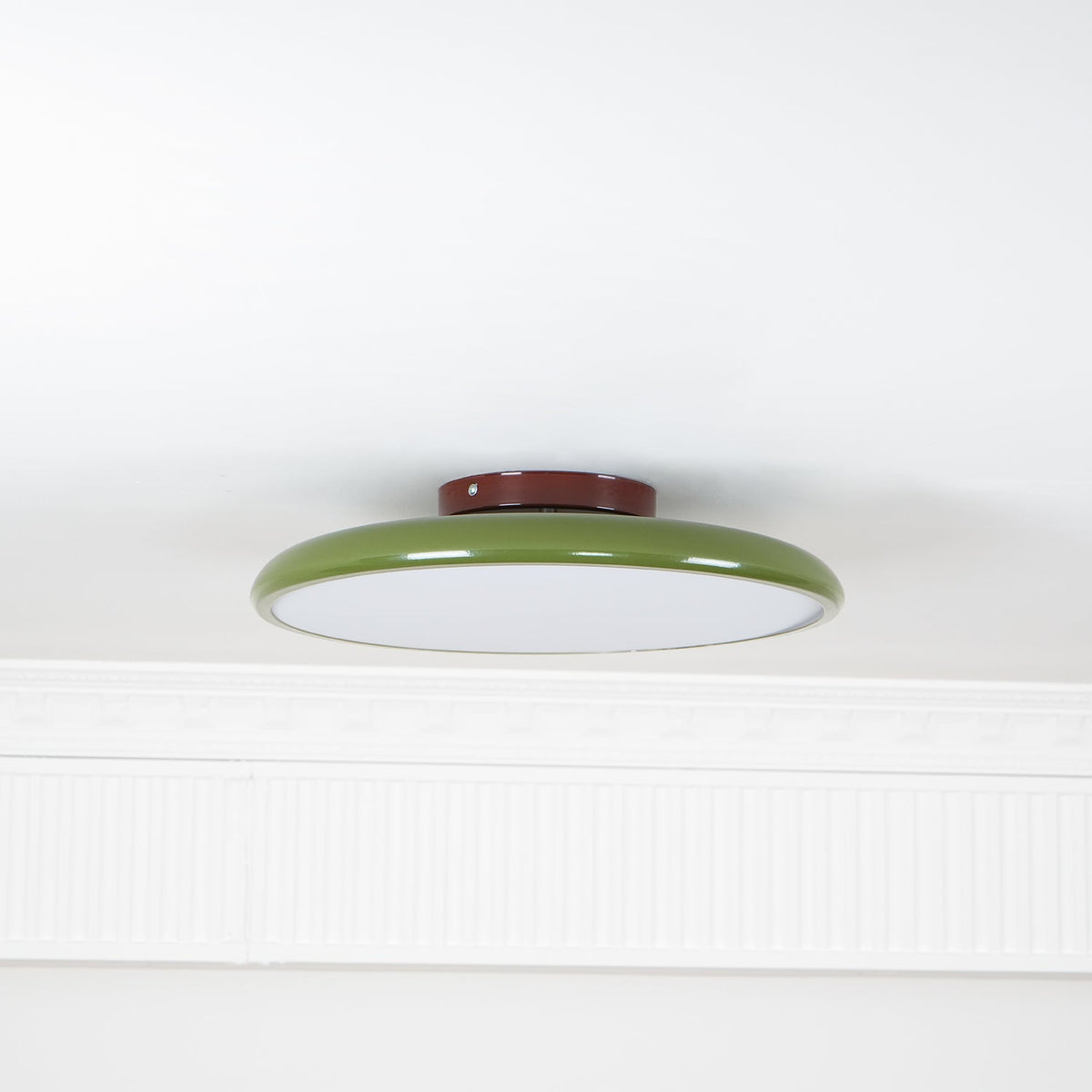 Ceiling Light LED Round Cream Disc Terracotta | Modern