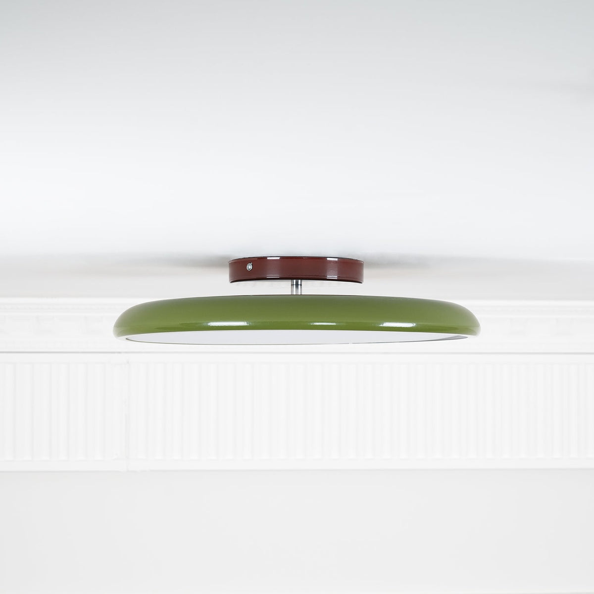 Ceiling Light LED Round Cream Disc Terracotta | Modern