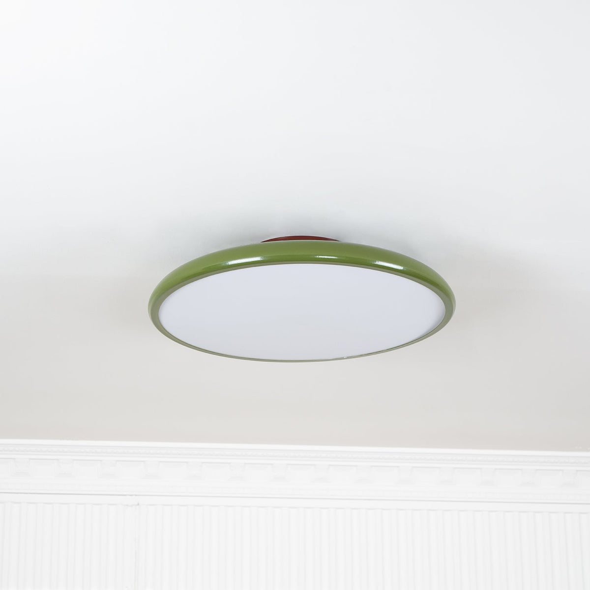 Ceiling Light LED Round Cream Disc Terracotta | Modern