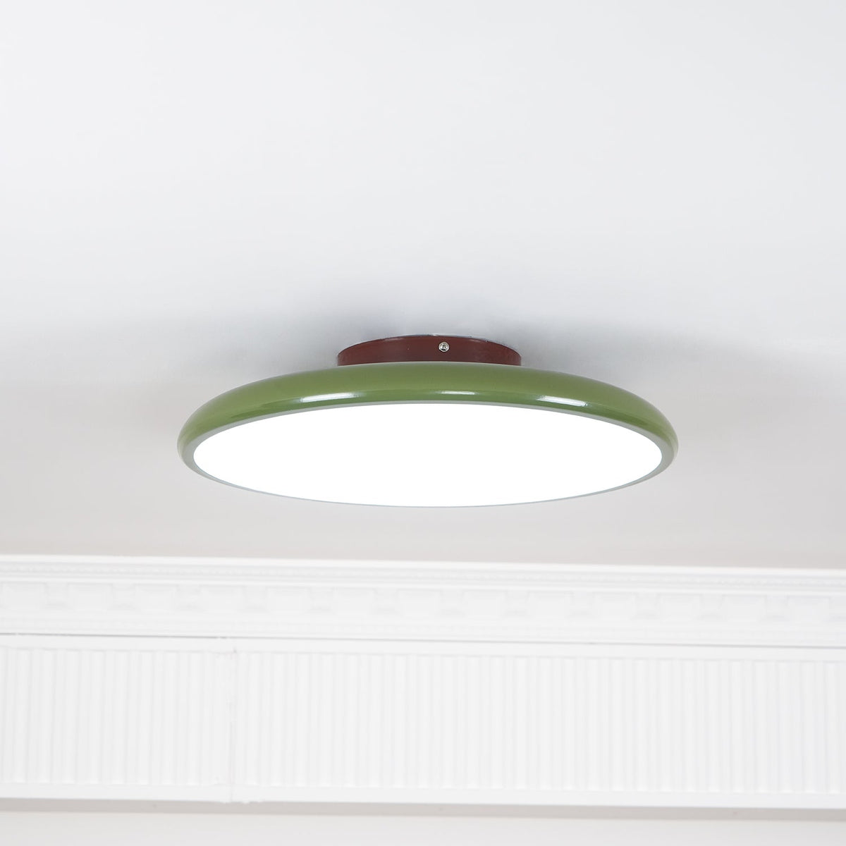 Ceiling Light LED Round Cream Disc Terracotta | Modern