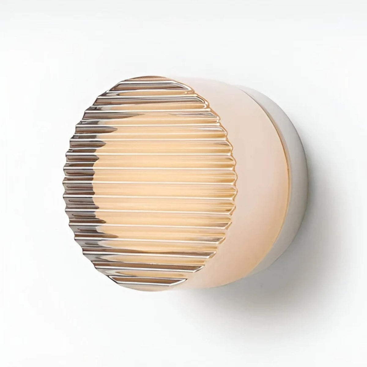 Modern Round Wall Sconce | Amber Glass