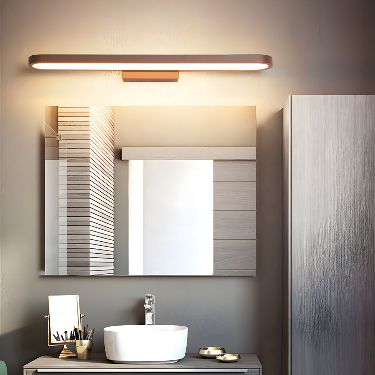 Bathroom Vanity Light with Rounded Bar | LED