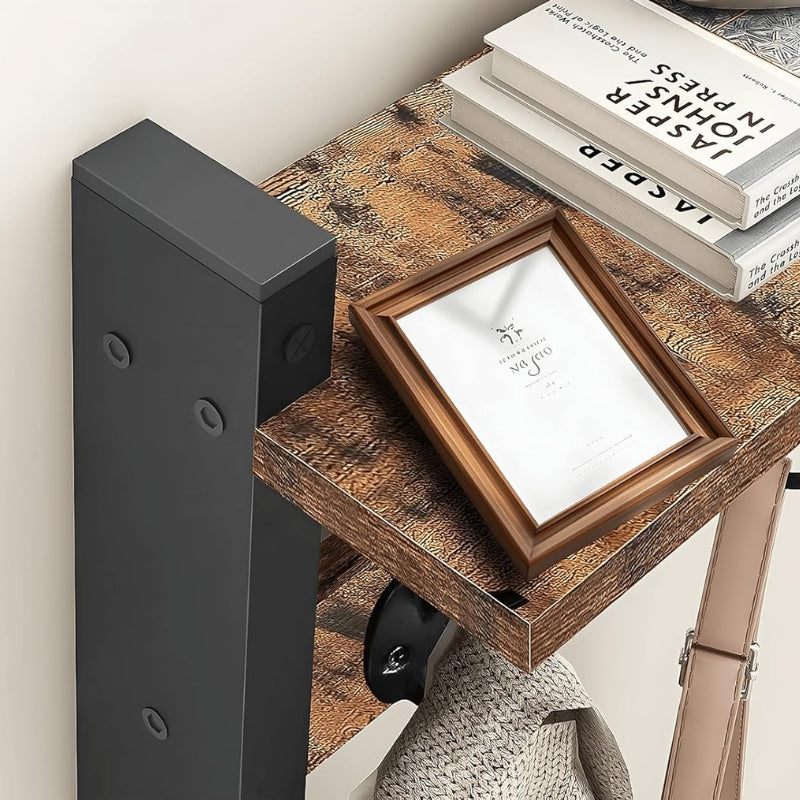 Coat Hangers Rustic Wall Rack with Shelf | 5-Hook