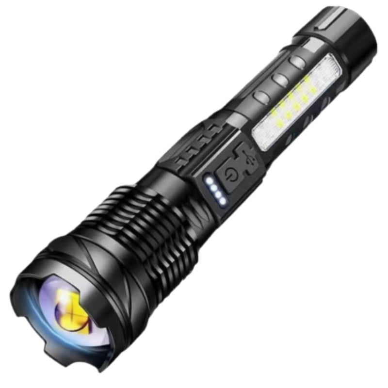 Flashlight Tactical with Side Light & Power Display | LED