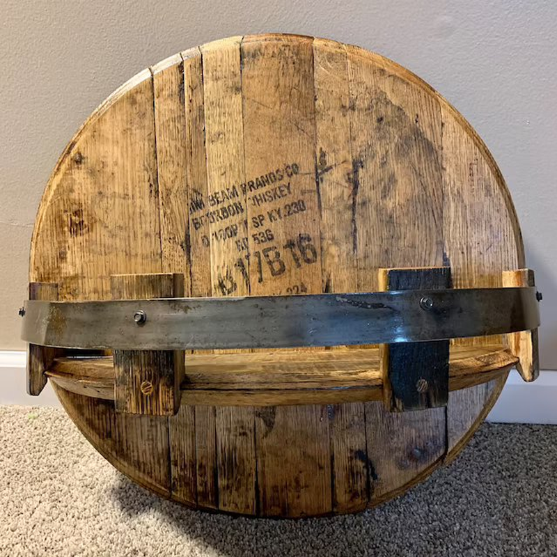 Floating Shelves Whiskey Barrel with Wall Mount | Rustic