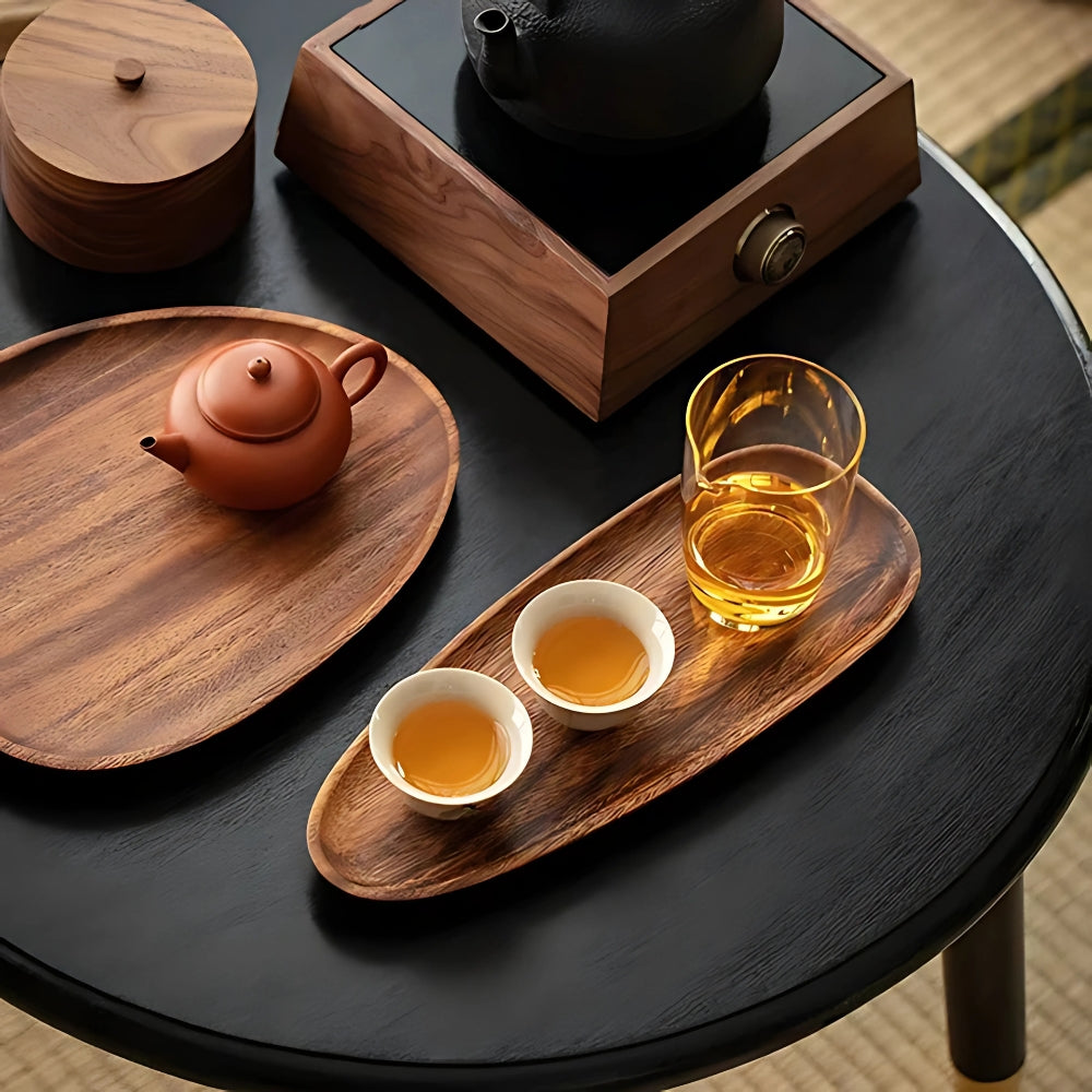 Kitchen Serving Acacia Wood Plates Irregular | Set of 5