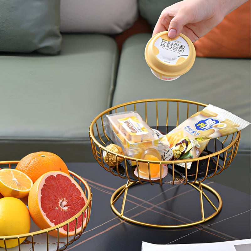 Kitchen Serving Wire Fruit Basket | Marble Base Design