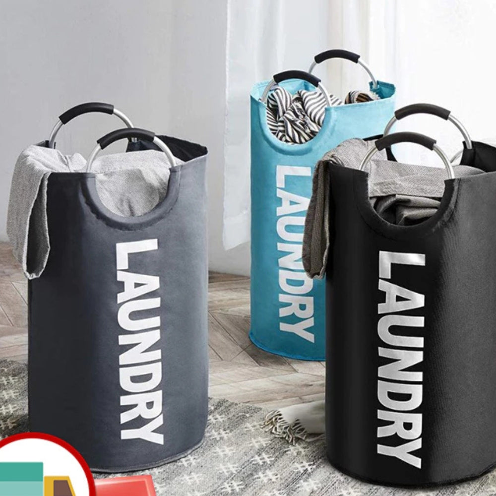 Laundry Basket Bag with Handles for Bedroom & Bathroom | Foldable