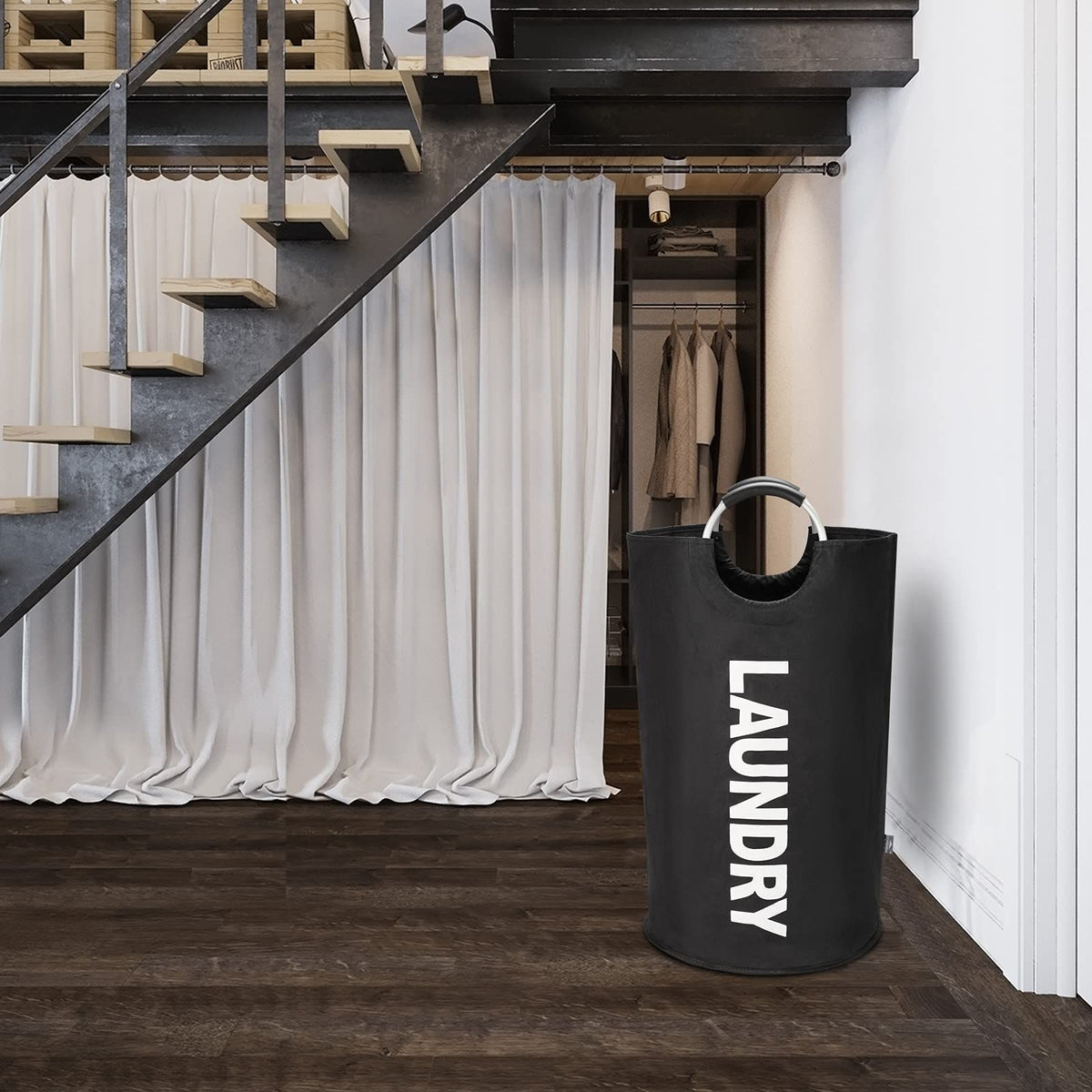 Laundry Basket Bag with Handles for Bedroom & Bathroom | Foldable
