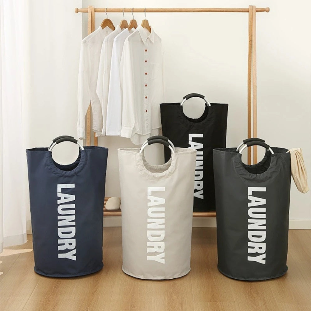 Laundry Basket Bag with Handles for Bedroom & Bathroom | Foldable