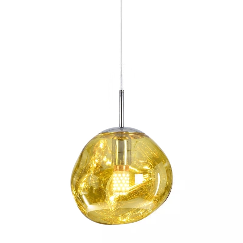 Molten Lava Irregular Glass Sphere Pendant Light | Artistic