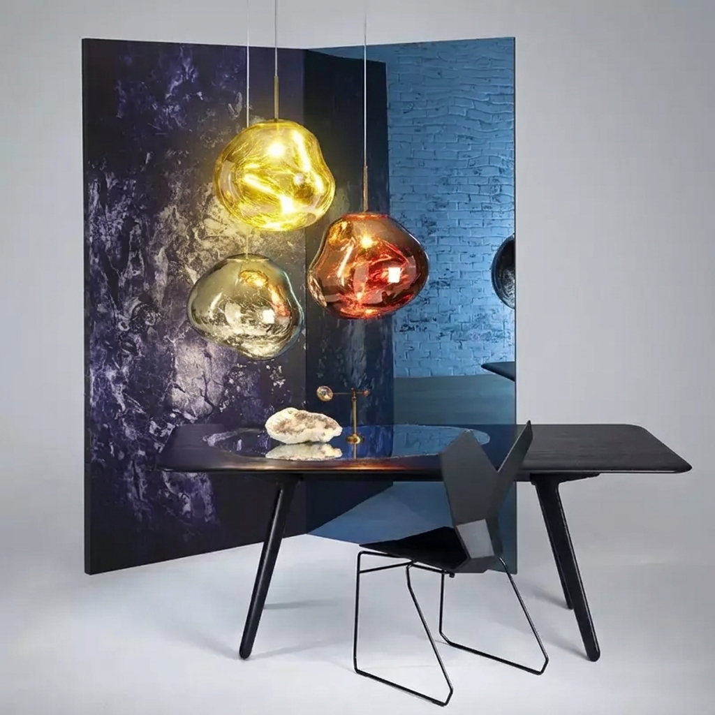 Molten Lava Irregular Glass Sphere Pendant Light | Artistic