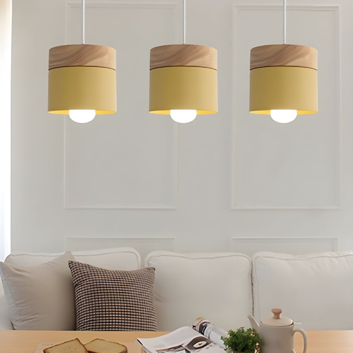 Pendant Light for Dining & Kitchen Room | Wood Top