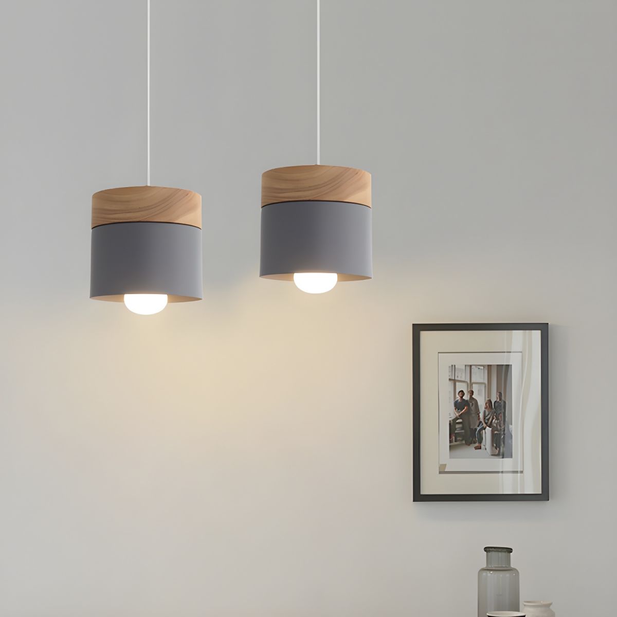 Pendant Light for Dining & Kitchen Room | Wood Top