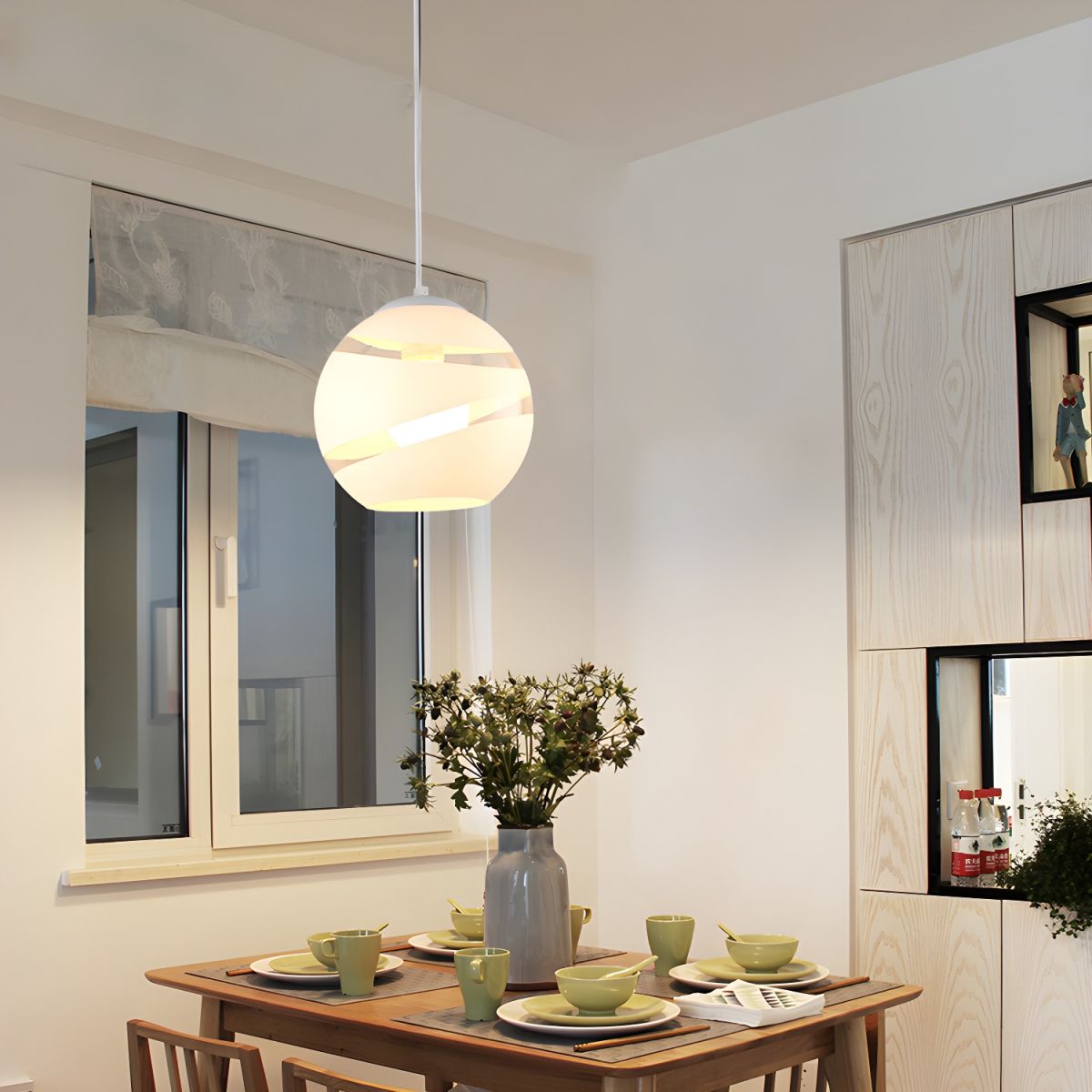 Pendant Light with Round Globe Shade | Dining & Kitchen