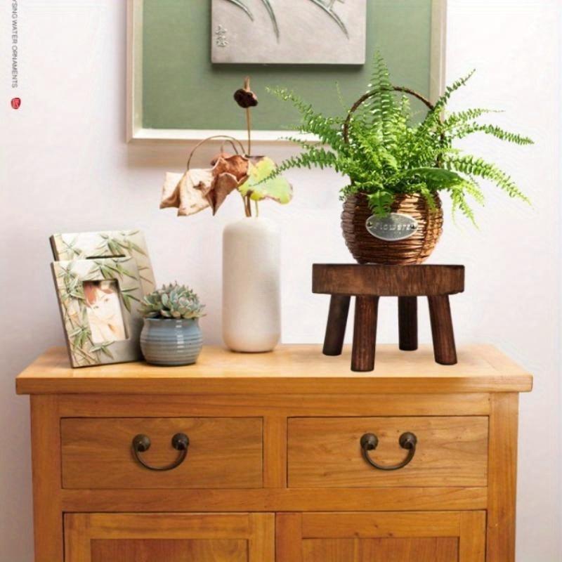 Plant Stand with Round Wood Design | Indoor & Garden