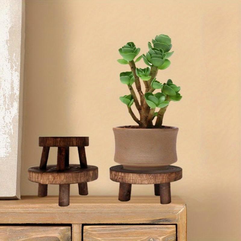 Plant Stand with Round Wood Design | Indoor & Garden