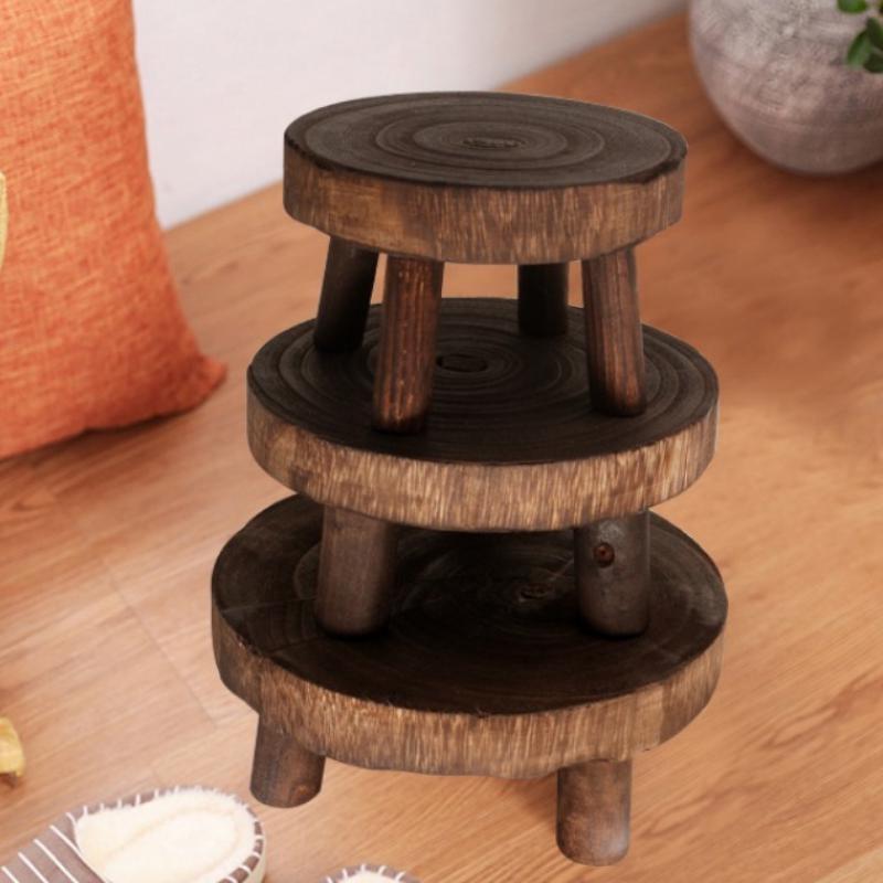 Plant Stand with Round Wood Design | Indoor & Garden