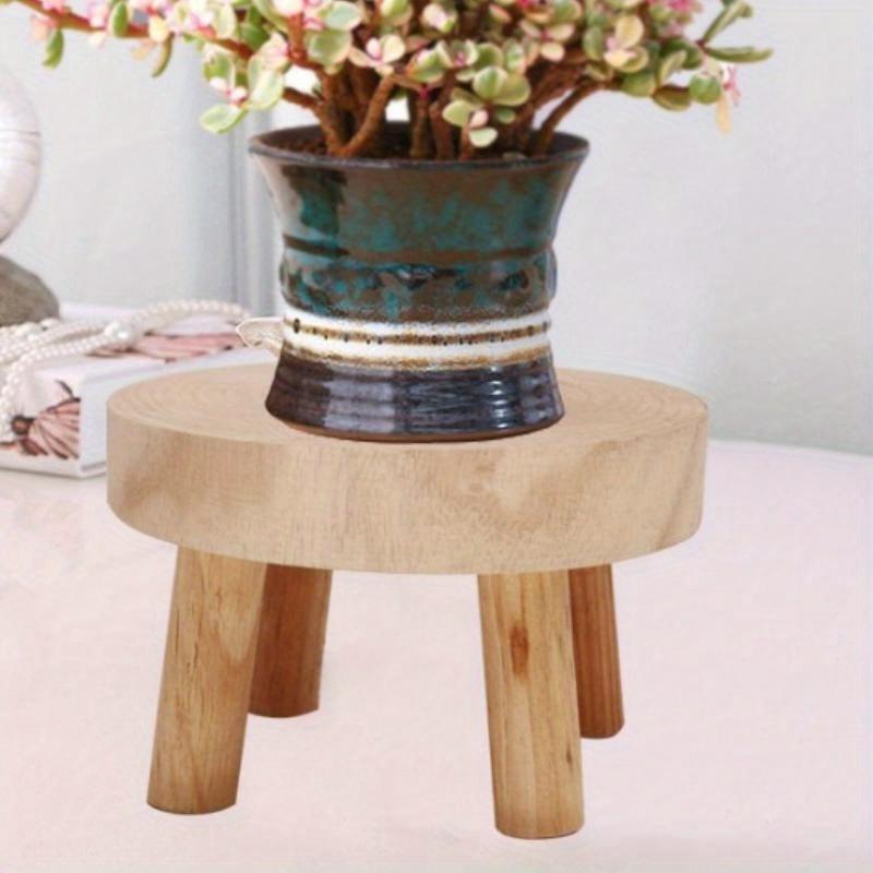 Plant Stand with Round Wood Design | Indoor & Garden