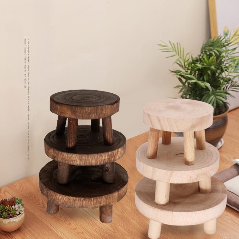 Plant Stand with Round Wood Design | Indoor & Garden