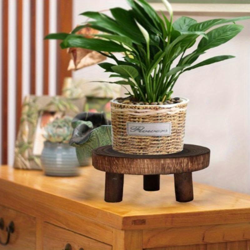 Plant Stand with Round Wood Design | Indoor & Garden