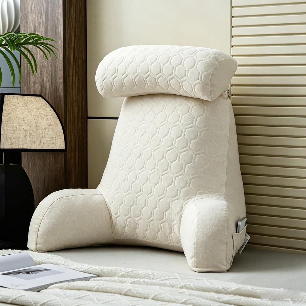 Pregnancy Pillow with Armrest & Pocket | Bed & Reading
