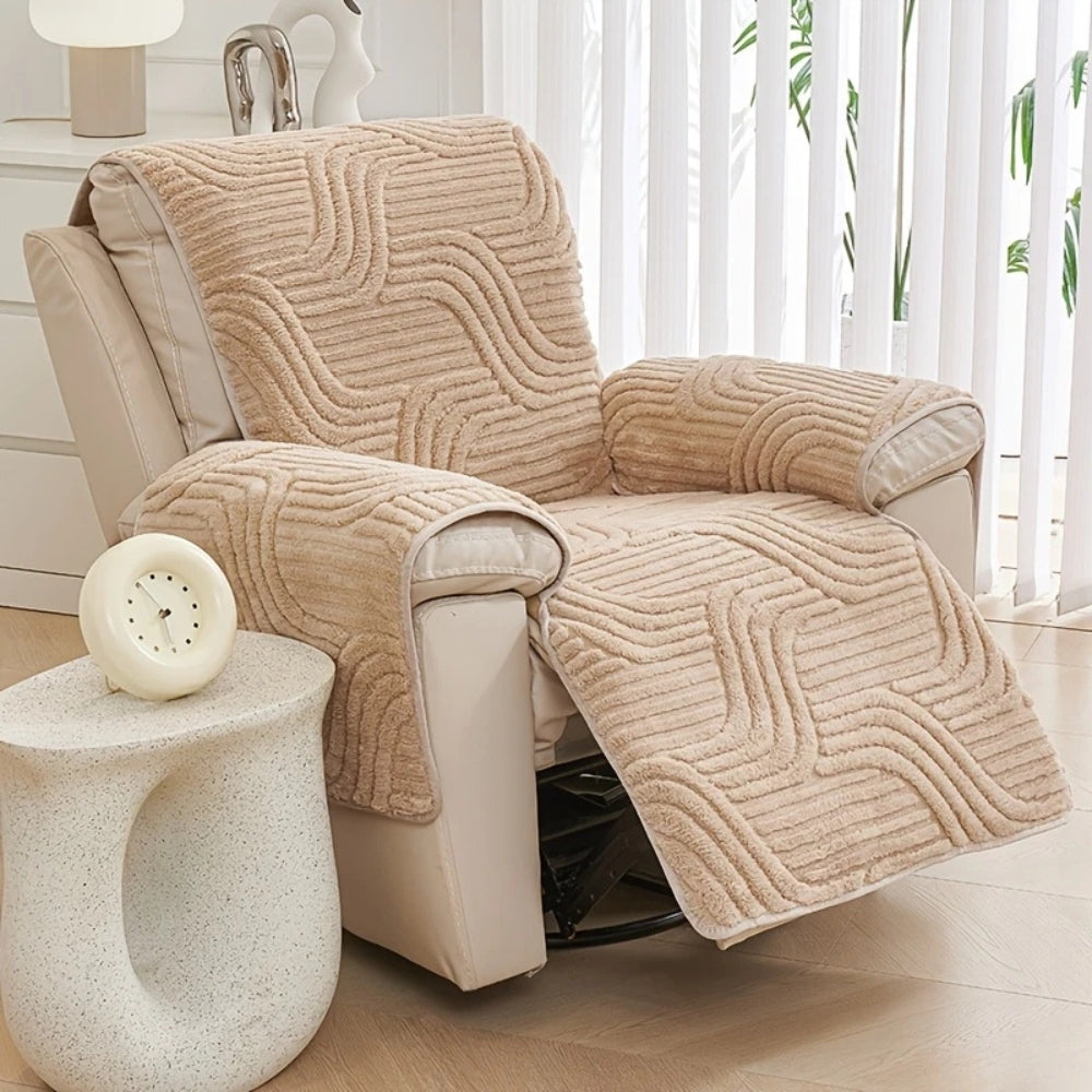 Recliner Sofa Covers Quilted Wave with Armrests | Non-Slip