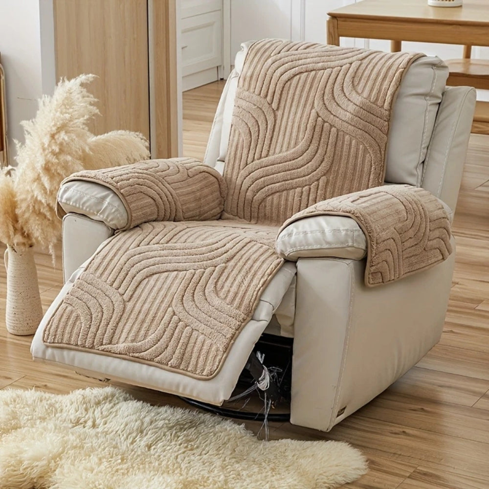 Recliner Sofa Covers Quilted Wave with Armrests | Non-Slip