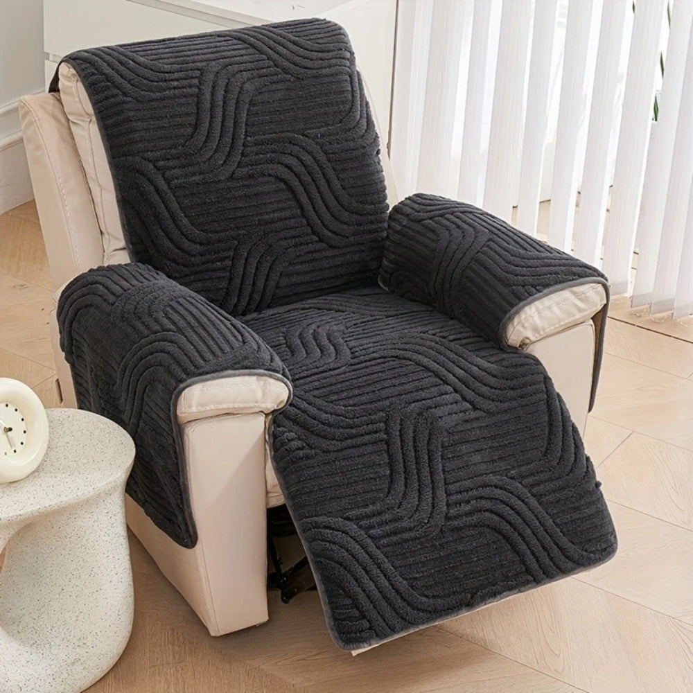 Recliner Sofa Covers Quilted Wave with Armrests | Non-Slip