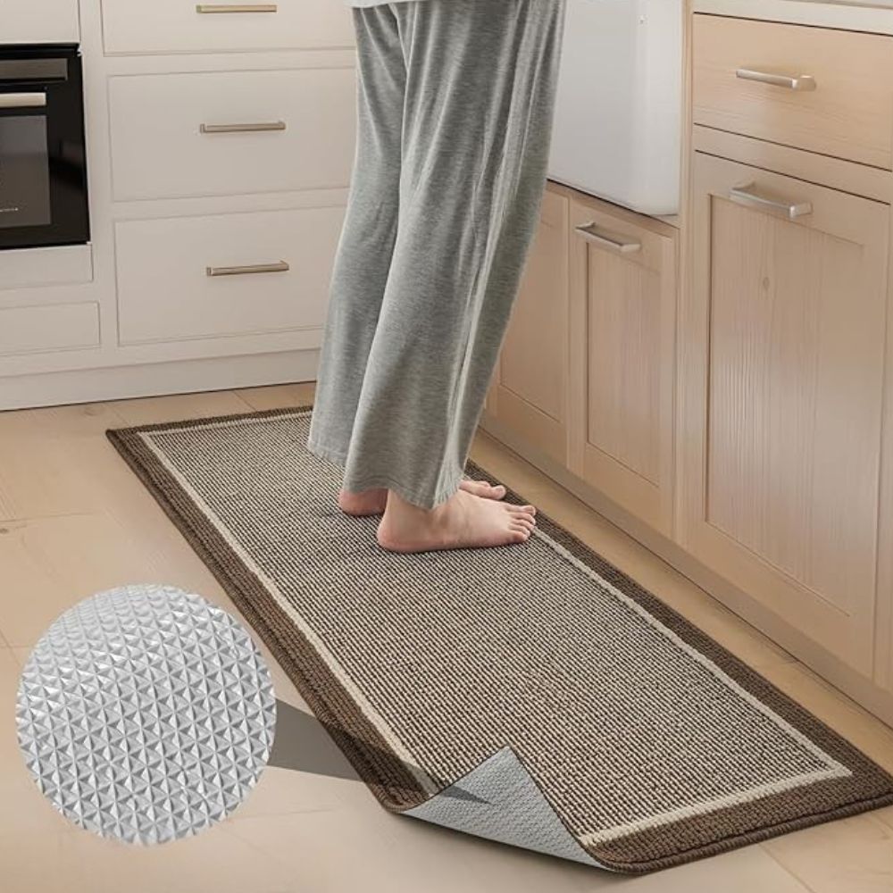 Rectangular Kitchen Mat with Bordered Design | Runner
