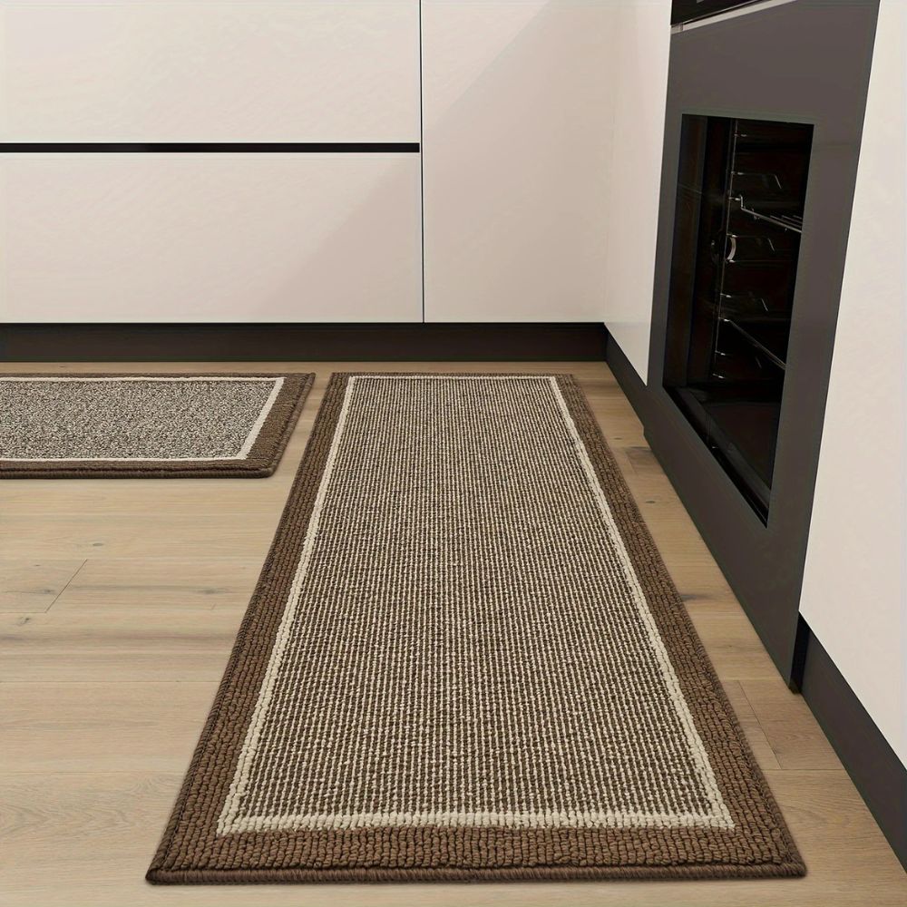Rectangular Kitchen Mat with Bordered Design | Runner