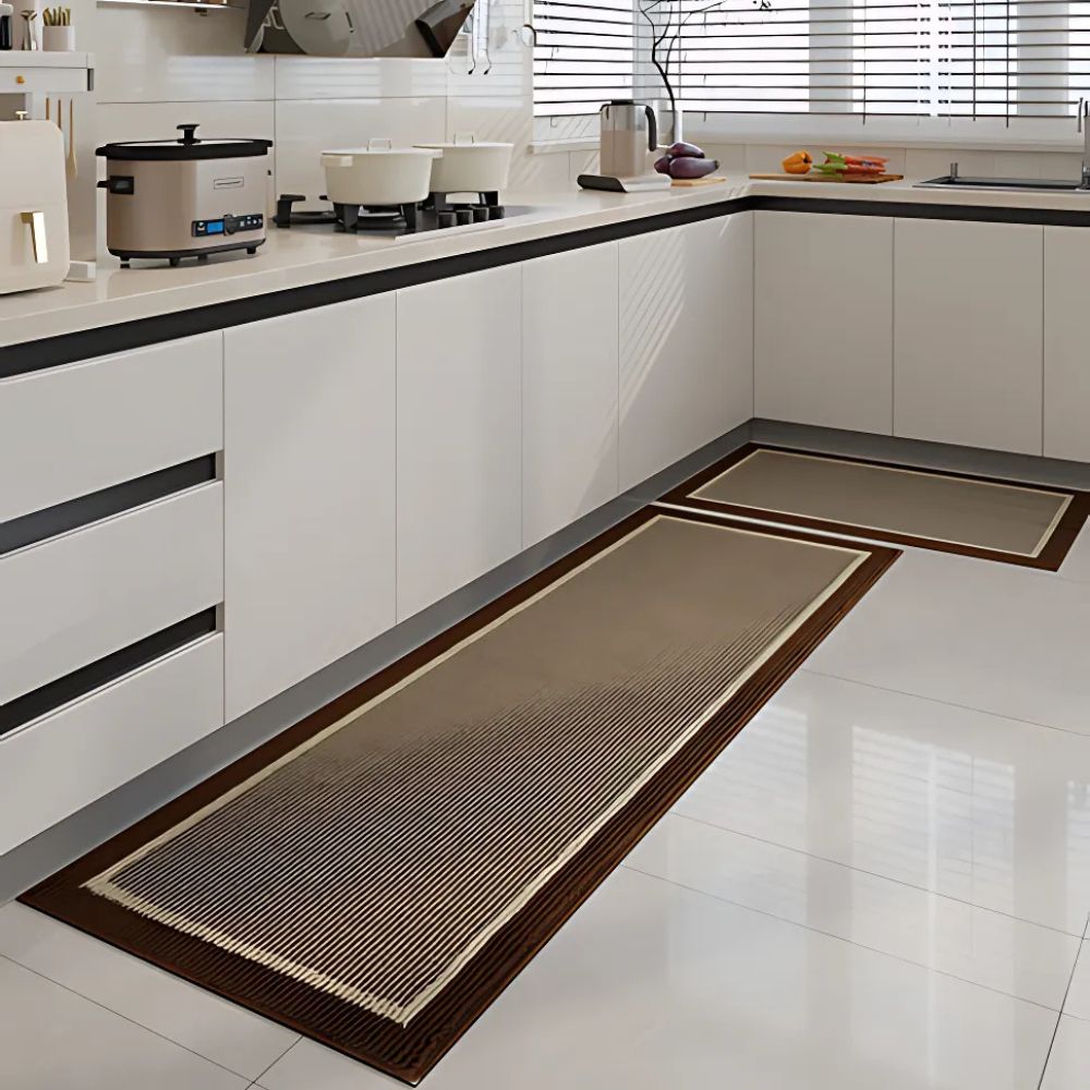 Rectangular Kitchen Mat with Bordered Design | Runner