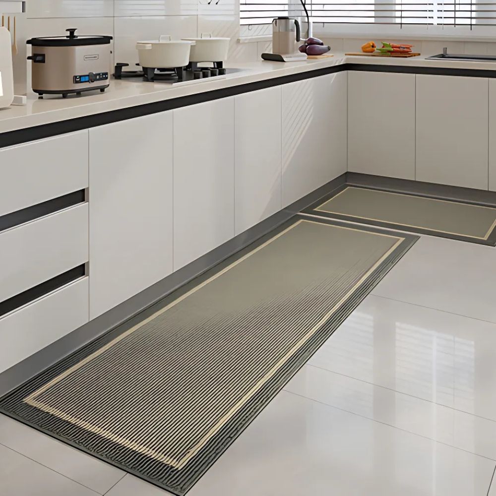 Rectangular Kitchen Mat with Bordered Design | Runner