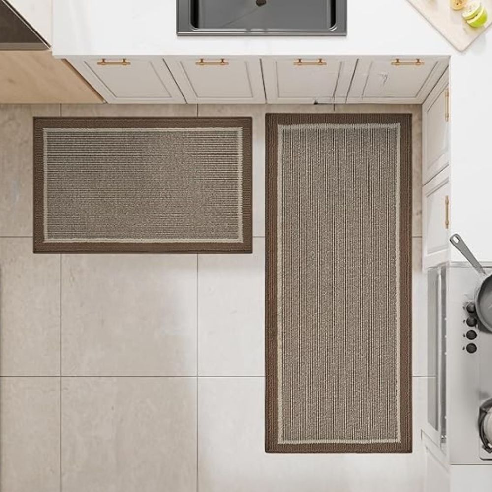 Rectangular Kitchen Mat with Bordered Design | Runner