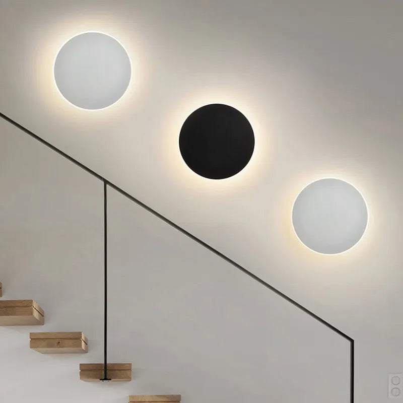 Round Wall Sconces with Backlit LED | Living Room Light
