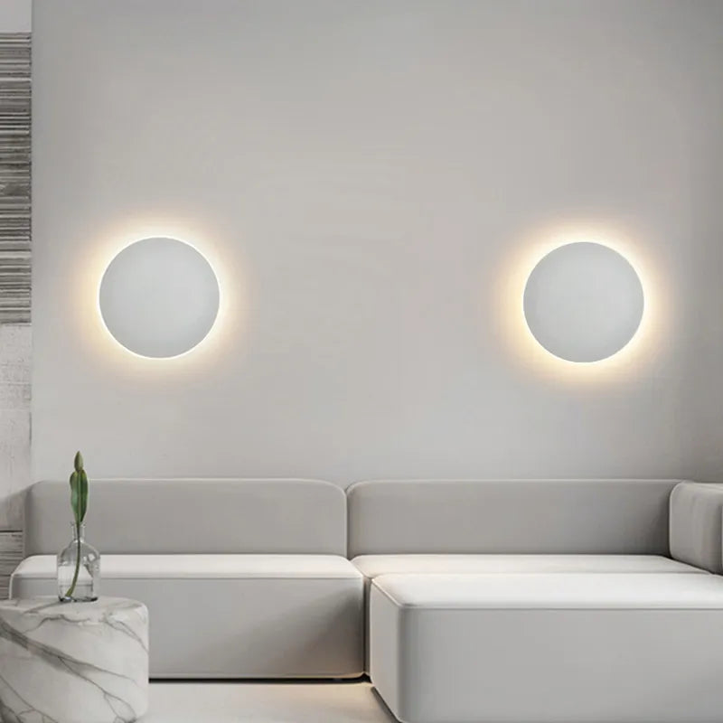 Round Wall Sconces with Backlit LED | Living Room Light