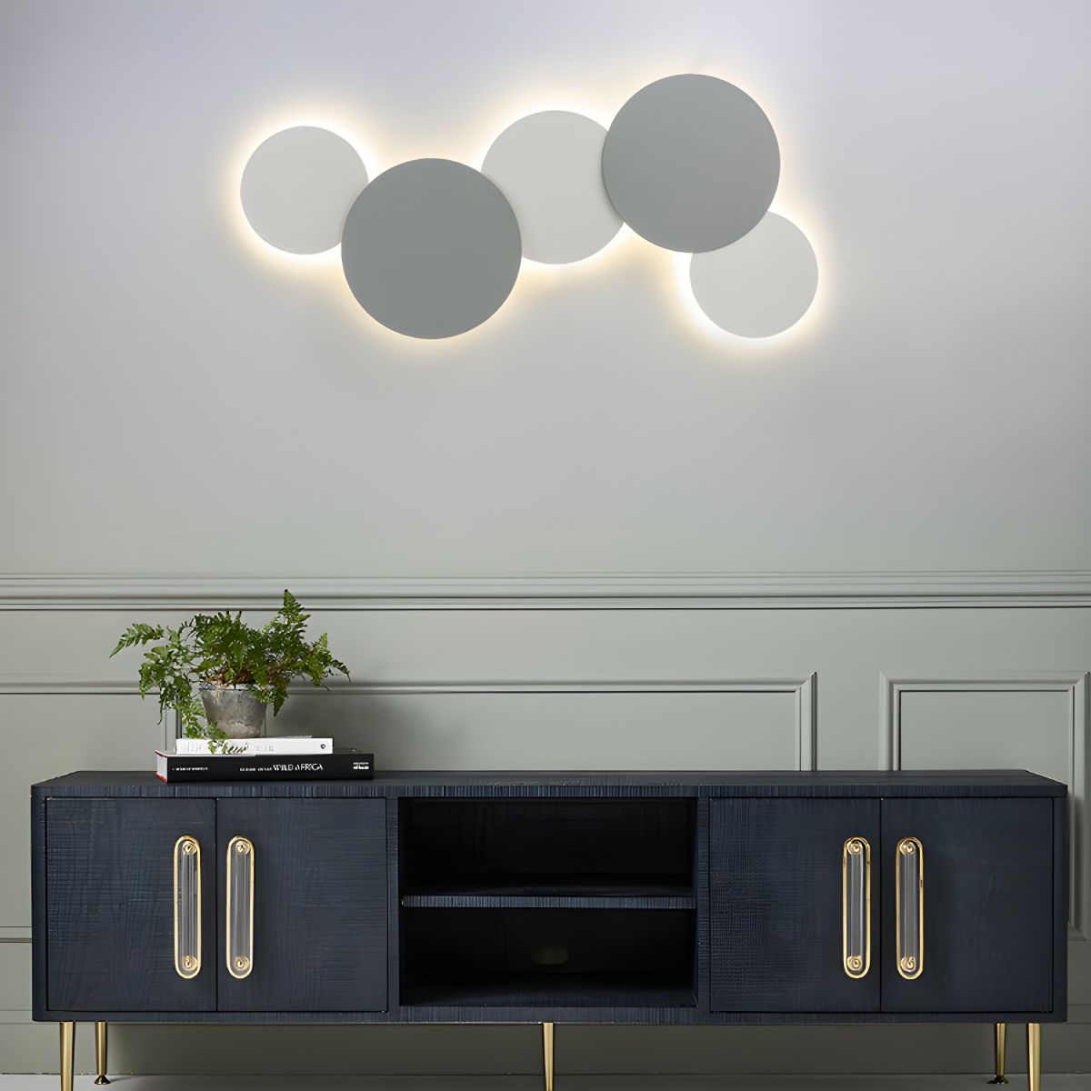 Round Wall Sconces with Backlit LED | Living Room Light