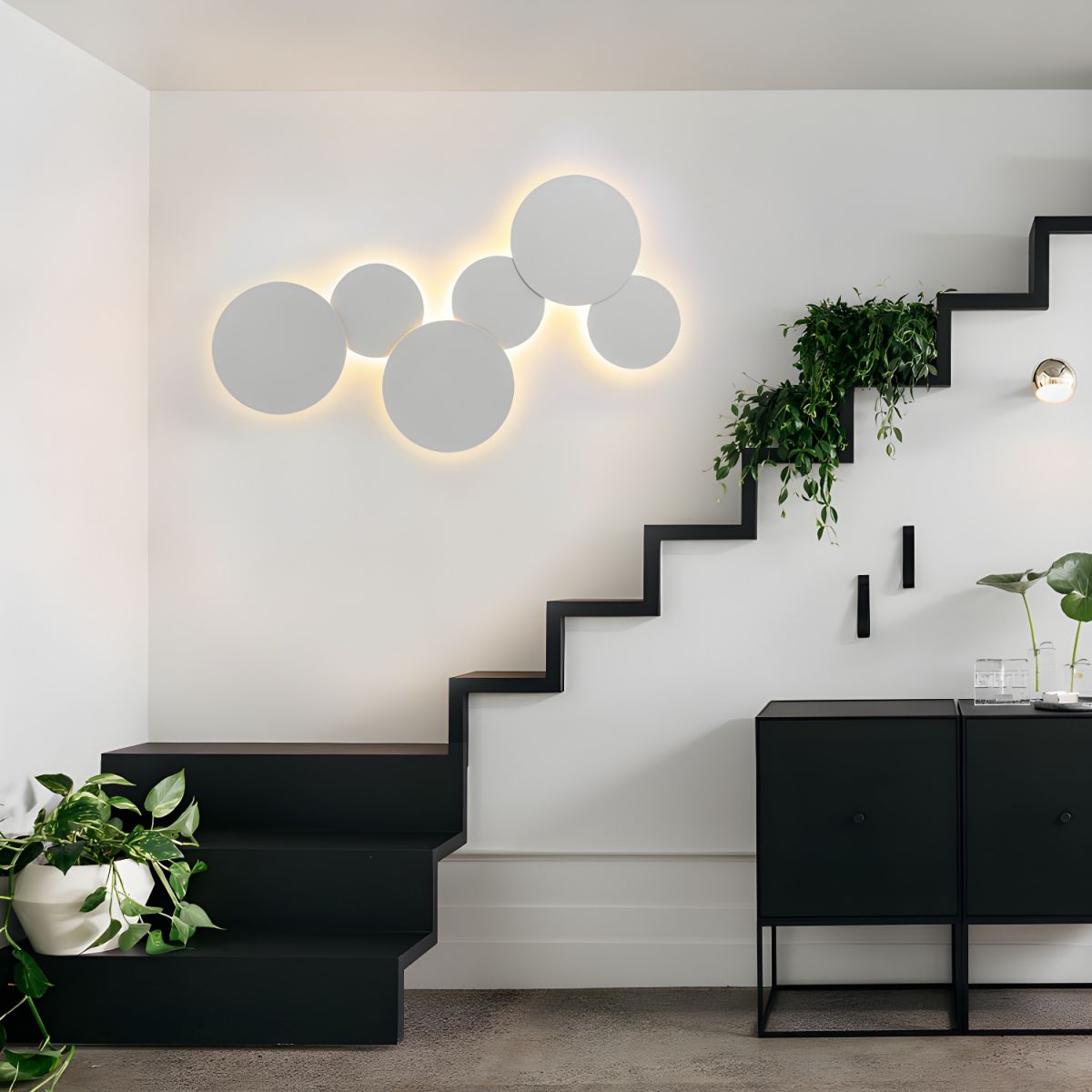 Round Wall Sconces with Backlit LED | Living Room Light