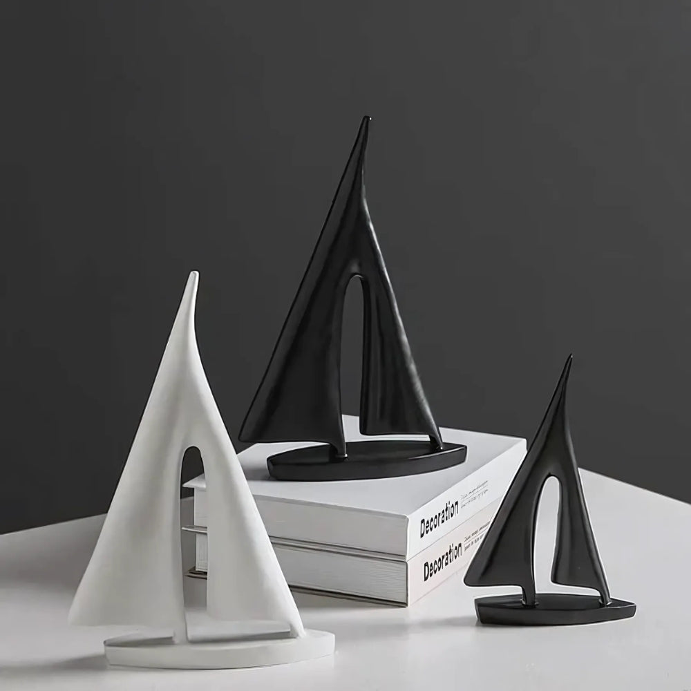 Sailboat Sculpture Gift Decor for Shelf | Modern