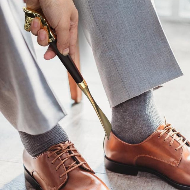 Shoe Horn with Animal Handle | Gold-Tone
