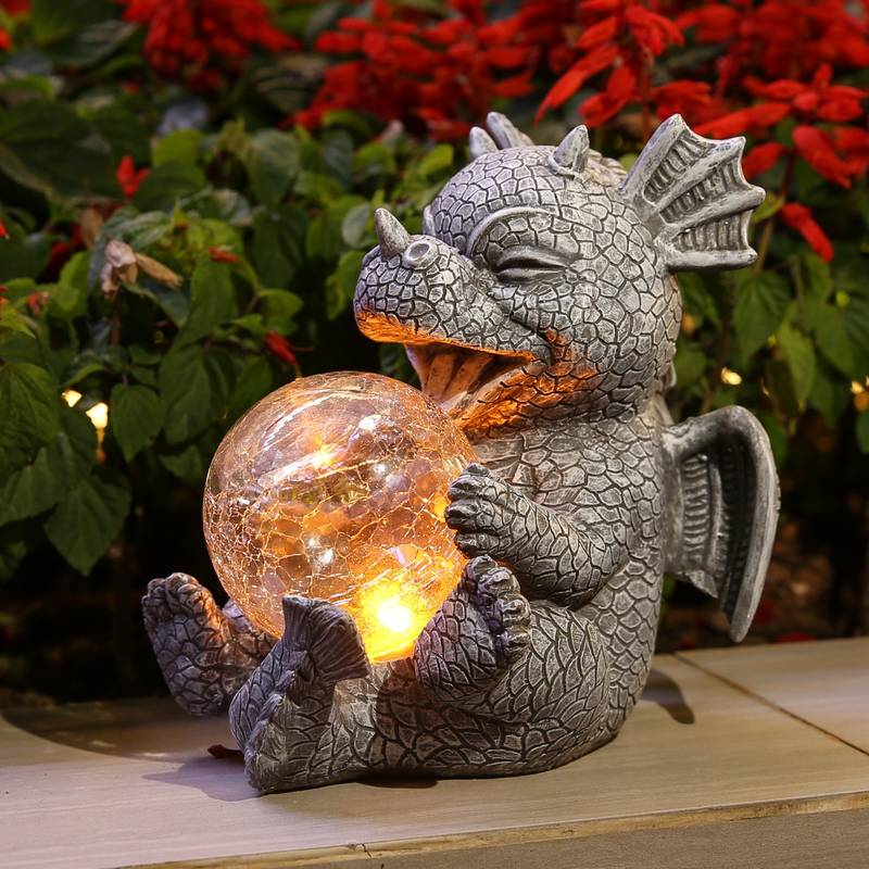 Solar Dragon Statue Decorative Lighting for Garden | Exterior